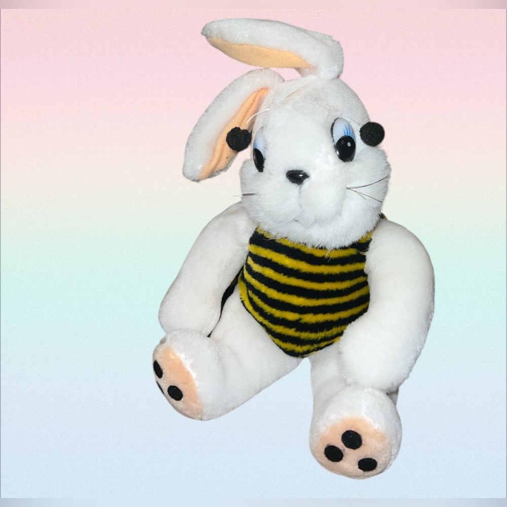 Very Rare Charm Company 1983 Mzzz Bunny Bee Stuffed Plush Animal Vintage Rabbit